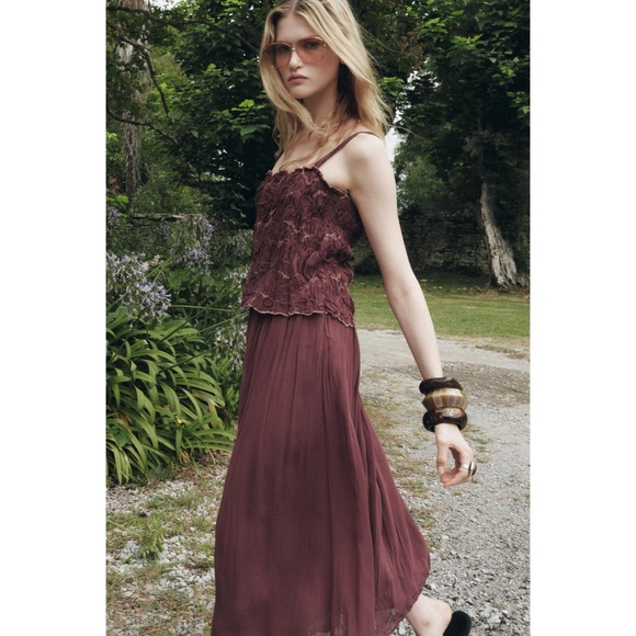 NWT ZARA ZW COLLECTION EMBROIDERED DRESS S